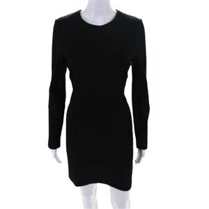 Blaque Label Long Sleeve Little Black Dress with Curved Hem